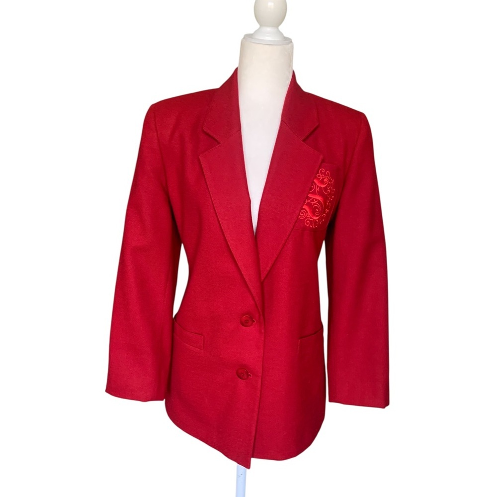 100% wool Vibrant Red Women's Blazer- Size 6